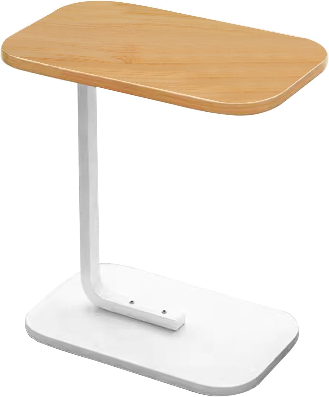 Masuta de cafea moderna, Zola, forma de C, cadru metalic, 40 x 30 x 60 cm, alb/maro Masuta de cafea moderna, Zola, forma de C, cadru metalic, 40 x 30 x 60 cm, alb/maro